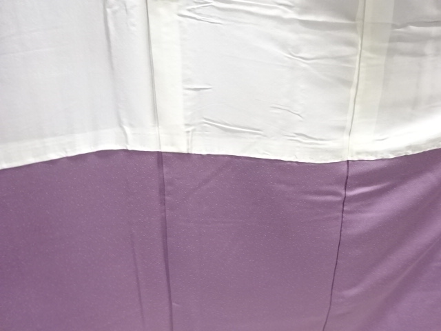  未使用品　波に青海波・花唐草模様織出し付け下げ色無地着物